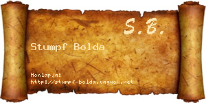 Stumpf Bolda névjegykártya